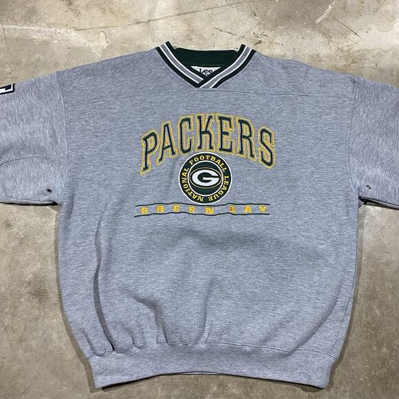Green Bay Packers Lee Sport Sweatshirt XL Vintage 90s NFL Crewneck Gray - Picture 2 of 9